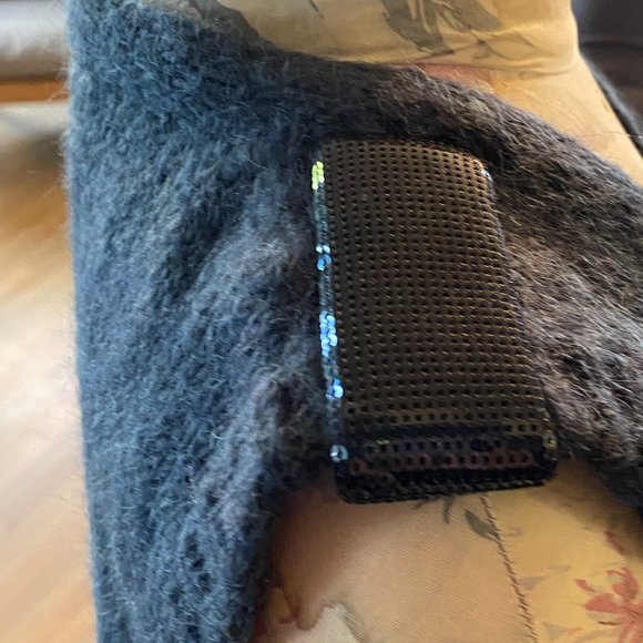 Women's Des Petits Hauts Mohair Dark Teal Sweater Vest - Picture 2 of 8